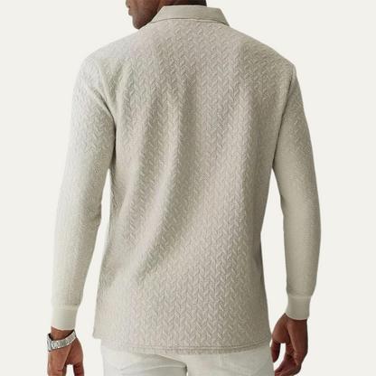 VogeLuxe | Polo texturé à manches longues pour homme 2