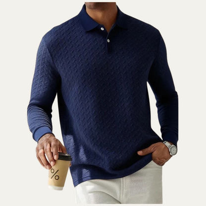 VogeLuxe | Polo texturé à manches longues pour homme 6