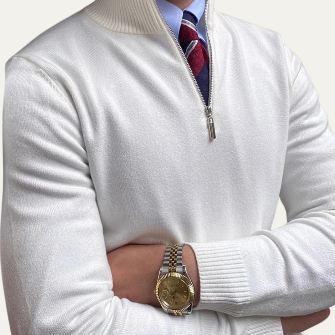 VogeLuxe | Pull-over classique à demi-zip pour homme 4