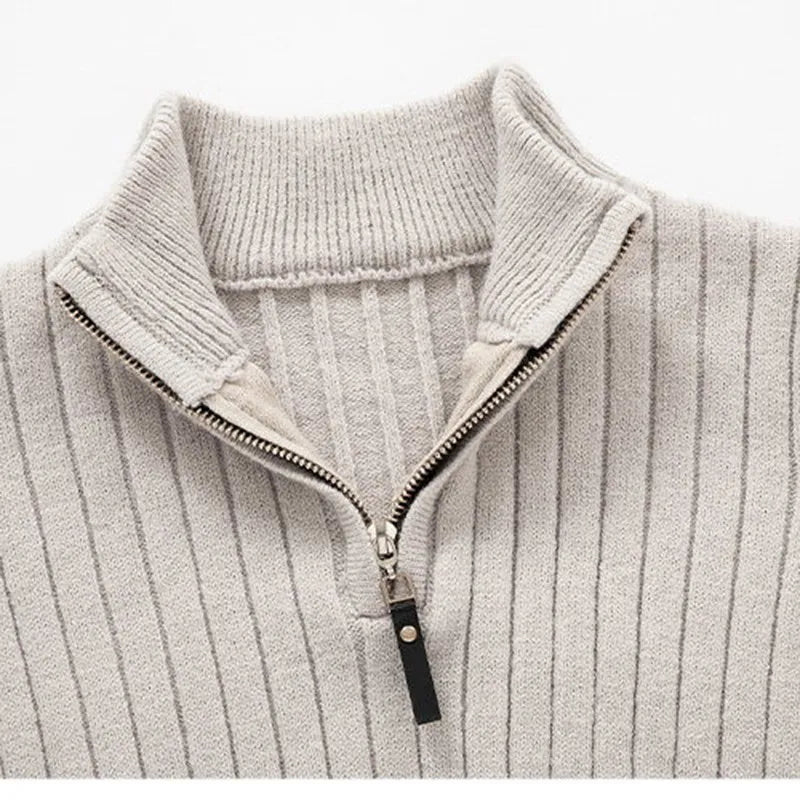VogeLuxe | Pull-over côtelé à col zippé pour homme 2