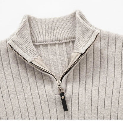 VogeLuxe | Pull-over côtelé à col zippé pour homme 2