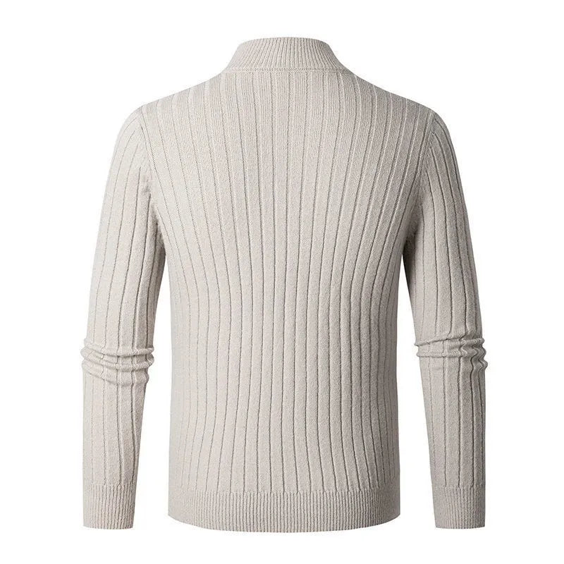 VogeLuxe | Pull-over côtelé à col zippé pour homme 3