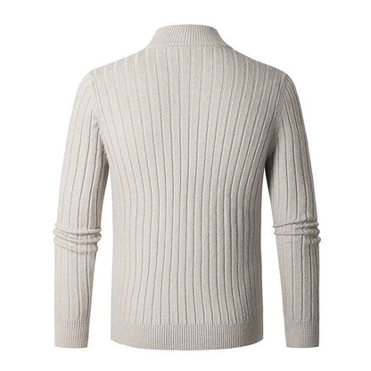 VogeLuxe | Pull-over côtelé à col zippé pour homme 3