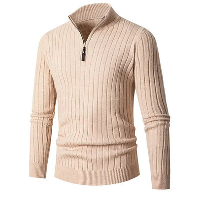 VogeLuxe | Pull-over côtelé à col zippé pour homme 8