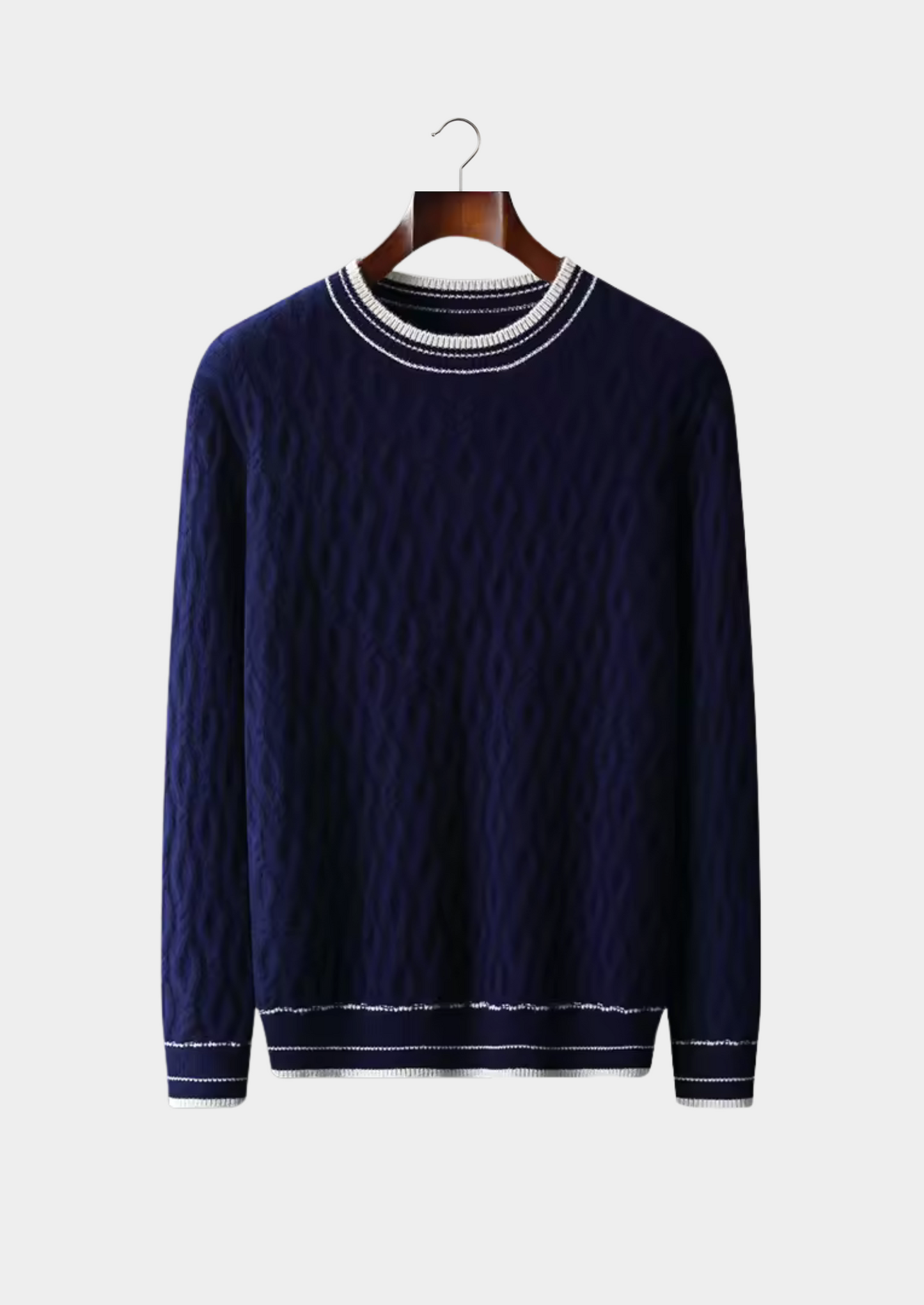 Pull Homme Rayures Contrastes Col Rond