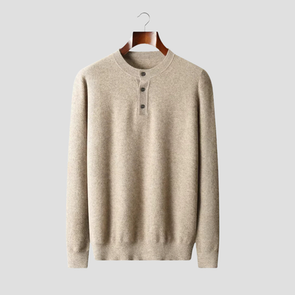 VogeLuxe | Pull Henley à trois boutons pour homme 1