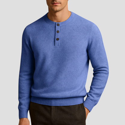 VogeLuxe | Pull Henley à trois boutons pour homme 4