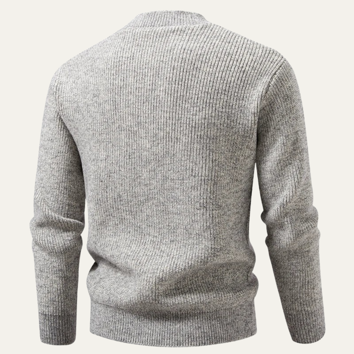 VogeLuxe | Pull Henley côtelé à col montant pour homme 1