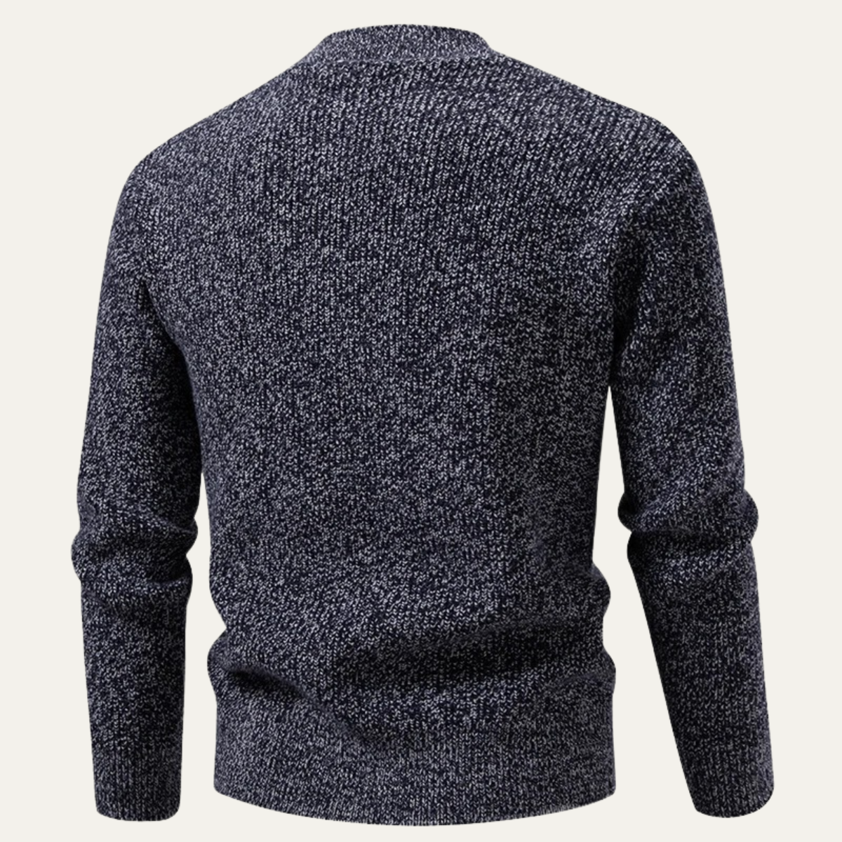 VogeLuxe | Pull Henley côtelé à col montant pour homme 2