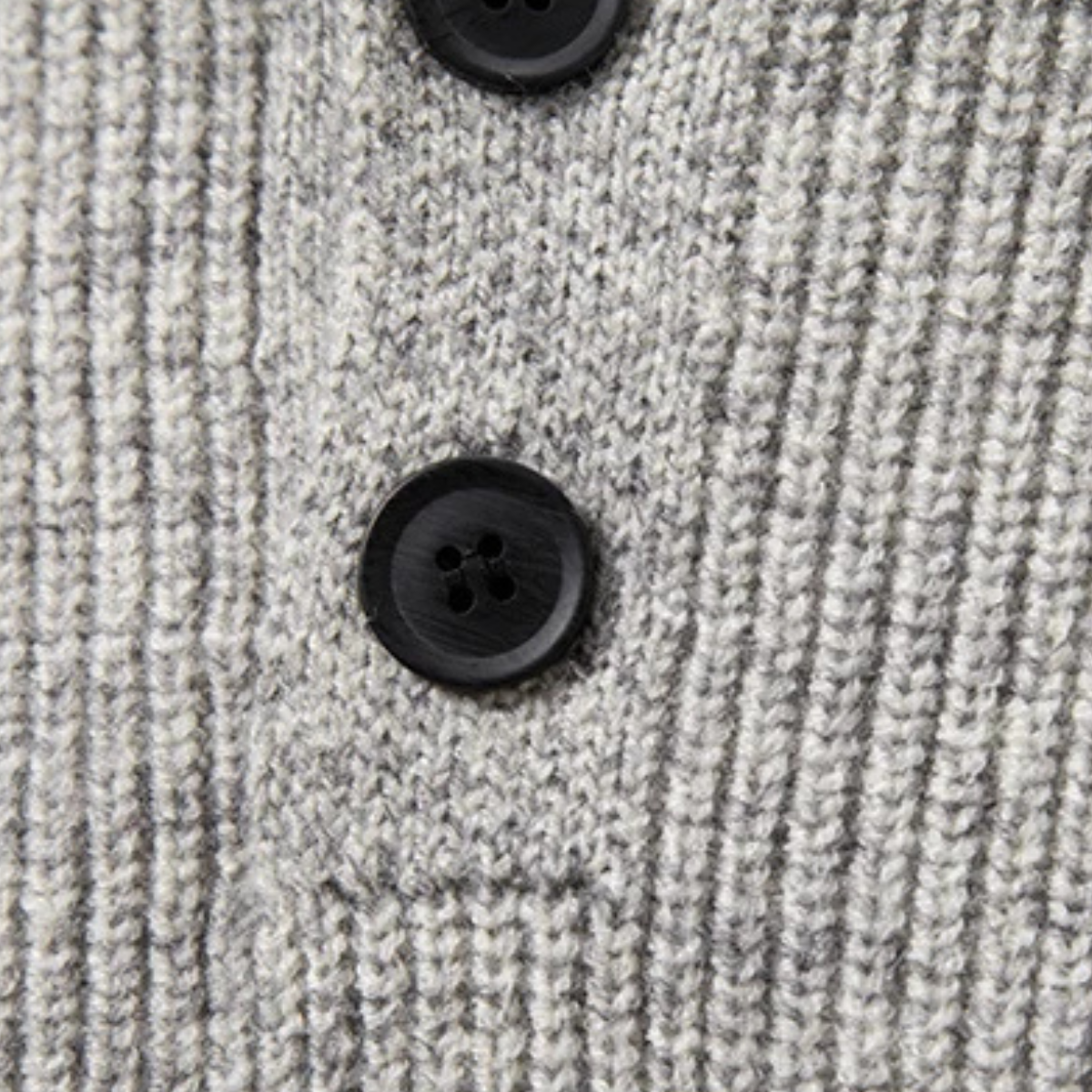 VogeLuxe | Pull Henley côtelé à col montant pour homme 6
