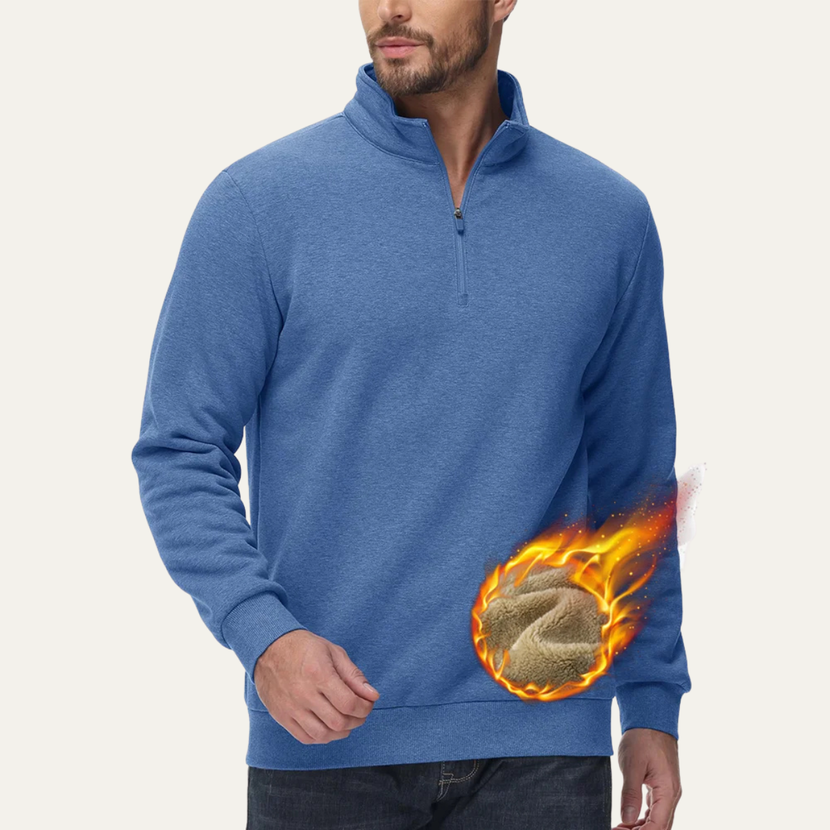 Pull Homme Côtelé Col Montant Slim Fit - PanierRoyale
