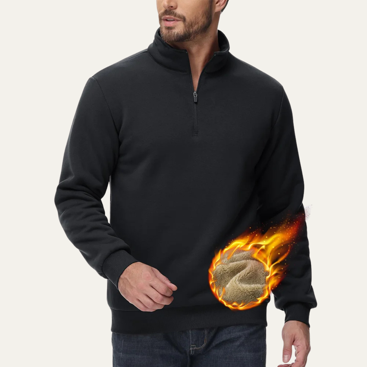 VogeLuxe | Pull à col montant côtelé coupe ajustée pour homme 2