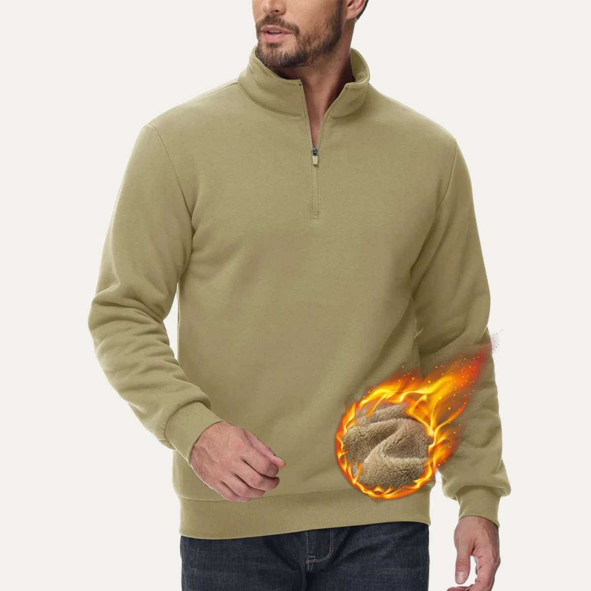 VogeLuxe | Pull à col montant côtelé coupe ajustée pour homme 4