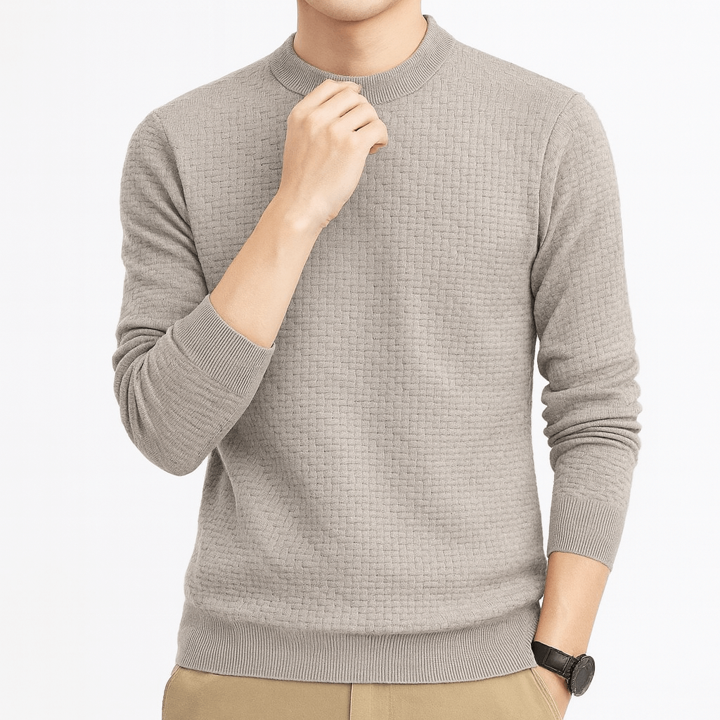Pull Homme Côtelé Col Montant Chaud et Confortable - PanierRoyale