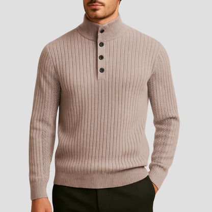 Pull Homme Côtelé Col Montant Chaud - PanierRoyale