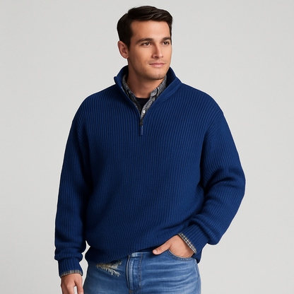 Pull Homme Col Montant Côtelé Chaud Hiver - PanierRoyale