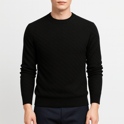 Pull Homme Côtelé Col Montant Chaud et Confortable