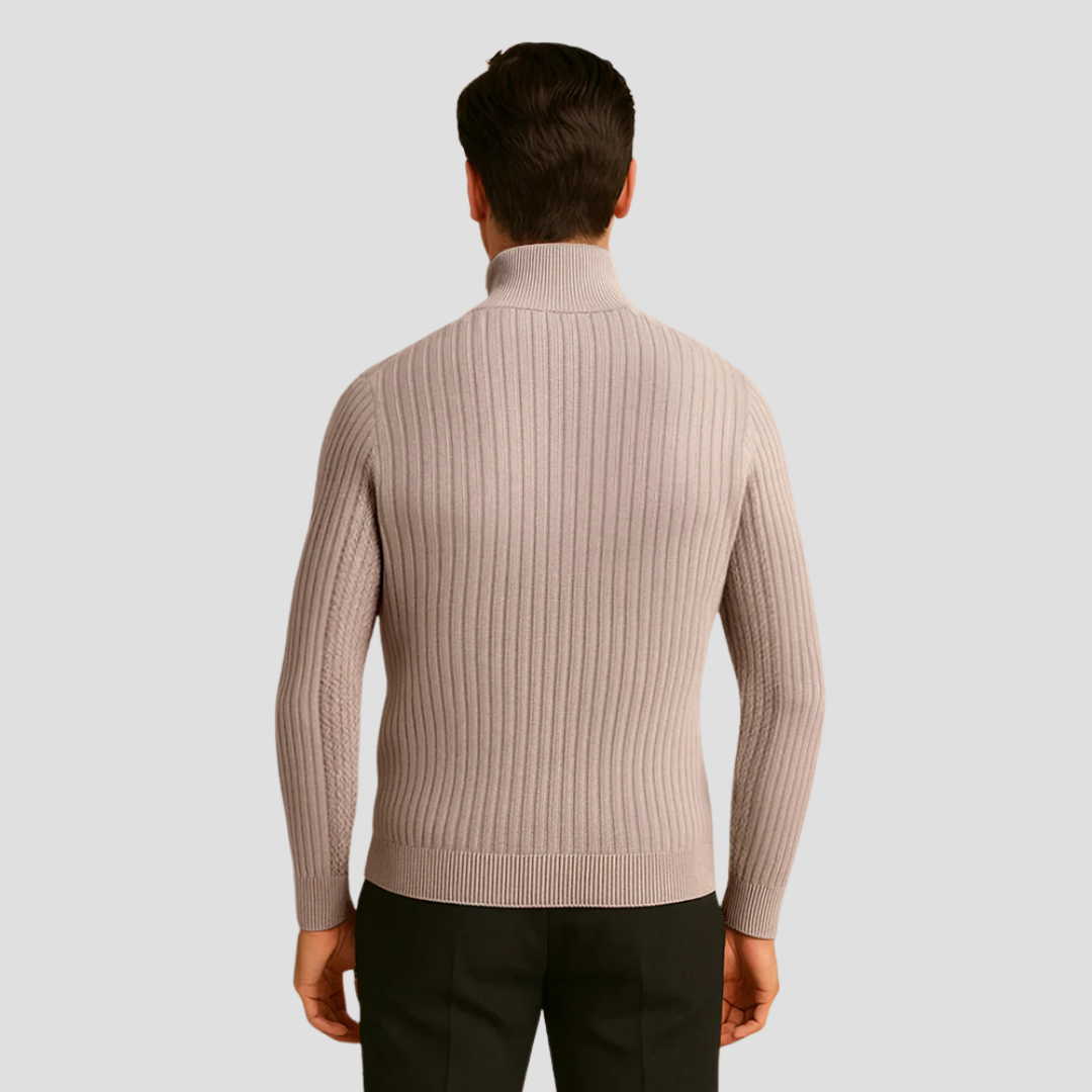 VogeLuxe | Pull à col montant côtelé pour homme 3