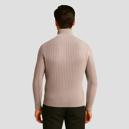 VogeLuxe | Pull à col montant côtelé pour homme 3