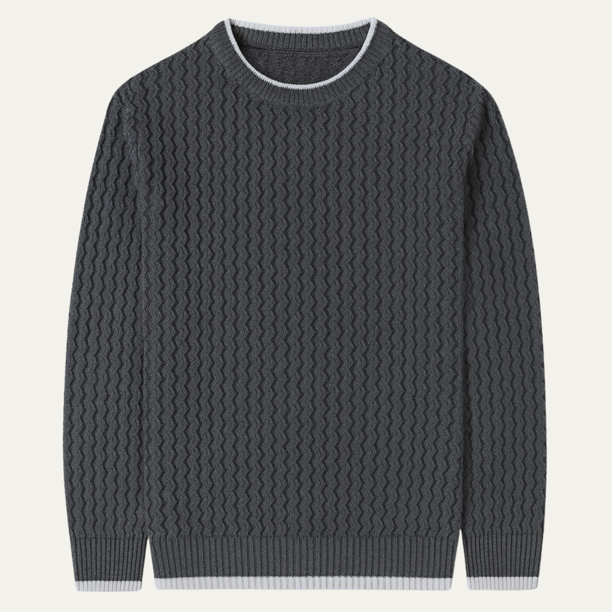 VogeLuxe | Pull à col montant texturé ondulé pour homme 1