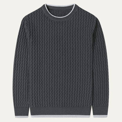 VogeLuxe | Pull à col montant texturé ondulé pour homme 1