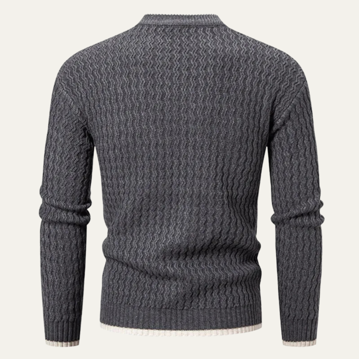VogeLuxe | Pull à col montant texturé ondulé pour homme 2