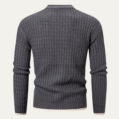 VogeLuxe | Pull à col montant texturé ondulé pour homme 2