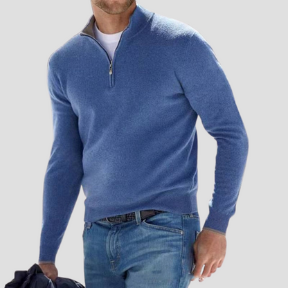 Pull zippé col montant homme classique et chaud - PanierRoyale