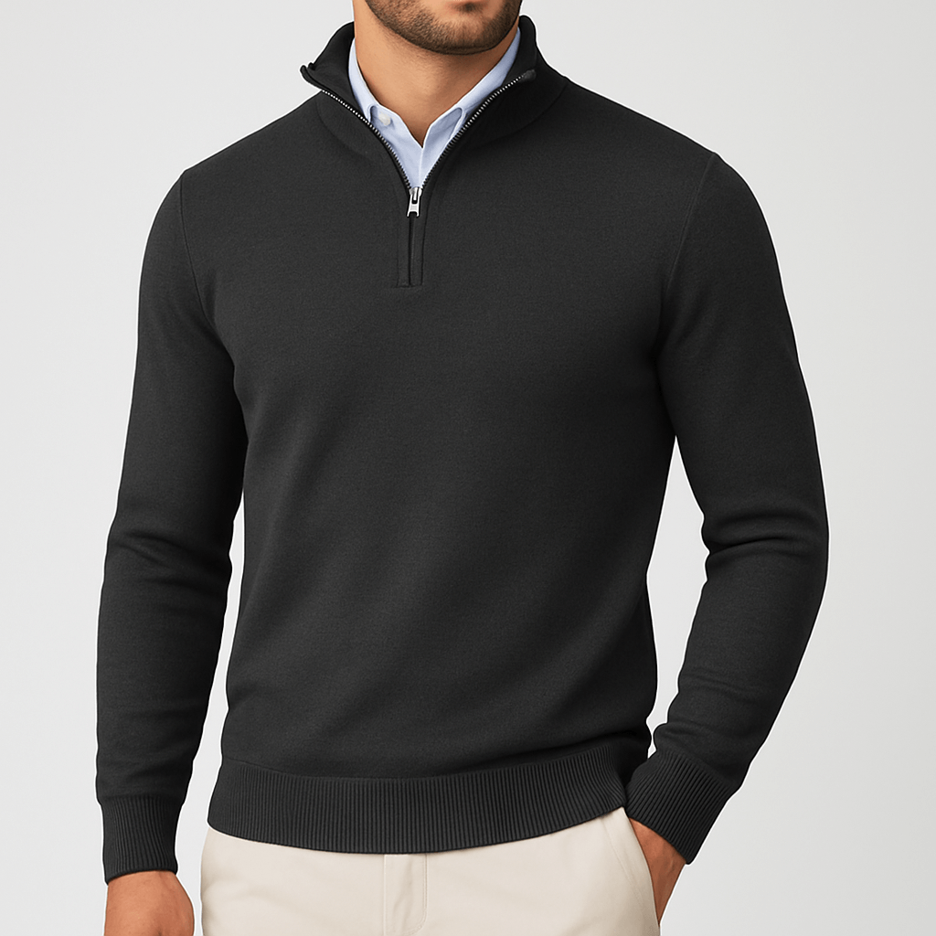 Pull Col Montant Zippé Homme Sport Chic - PanierRoyale