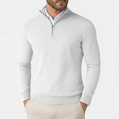 Pull Col Montant Zippé Homme Sport Chic