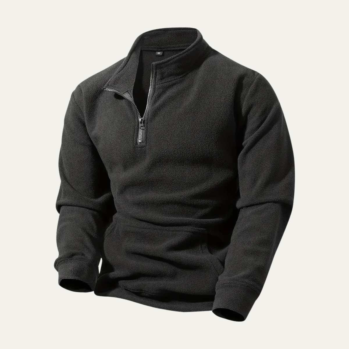 Pull zippé col montant homme chaud et confortable