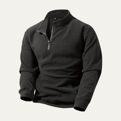Pull zippé col montant homme chaud et confortable