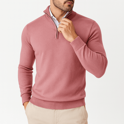 Pull Col Montant Zippé Homme Sport Chic