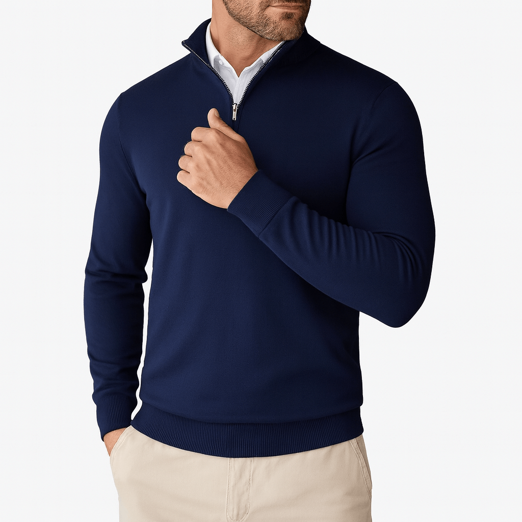 VogeLuxe | Pull à col montant zippé pour homme 4