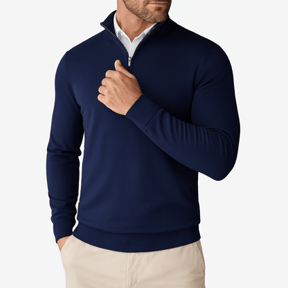 Pull Col Montant Zippé Homme Sport Chic