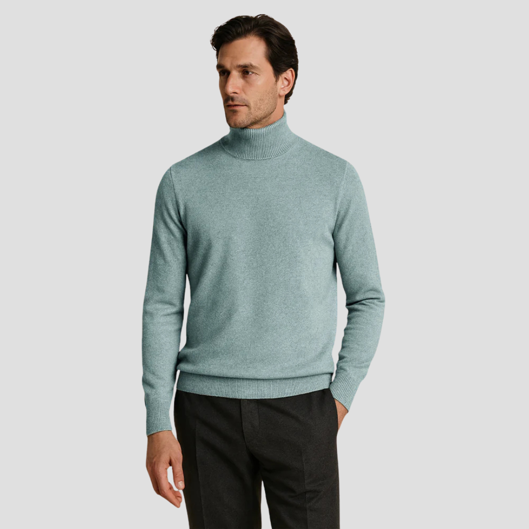 VogeLuxe | Pull à col roulé ajusté classique pour homme 2
