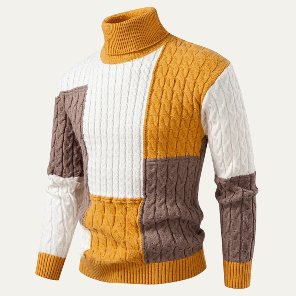 VogeLuxe | Pull à col roulé color-block pour homme 0