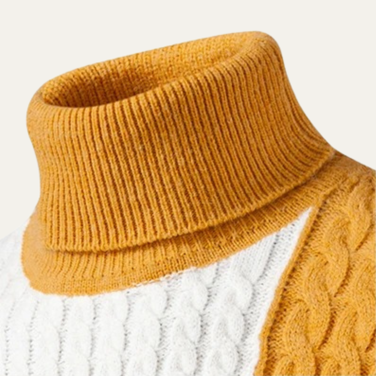 VogeLuxe | Pull à col roulé color-block pour homme 1
