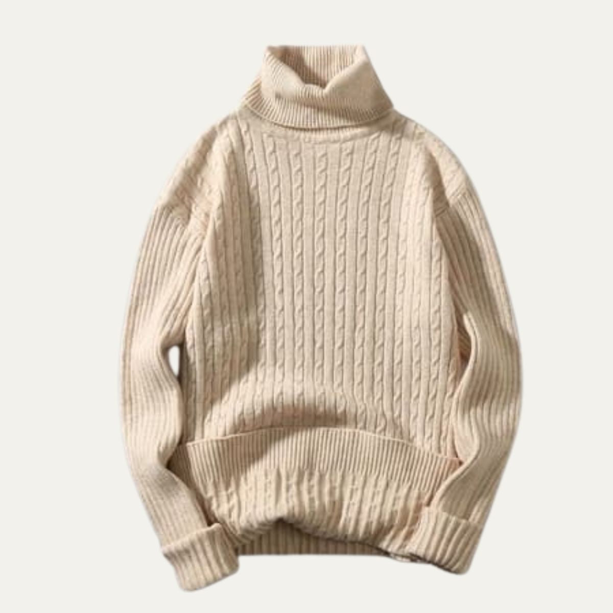 VogeLuxe | Pull à col roulé côtelé doux et élastique pour homme 0