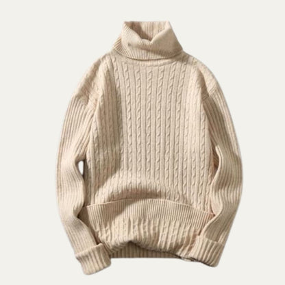 VogeLuxe | Pull à col roulé côtelé doux et élastique pour homme 0
