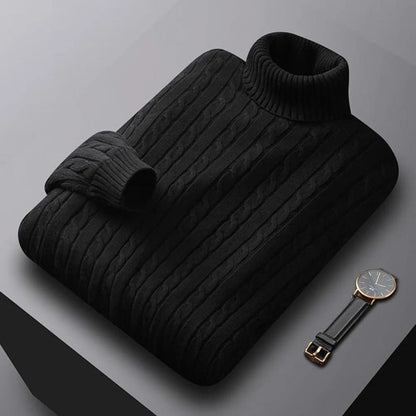 VogeLuxe | Pull à col roulé côtelé doux et élastique pour homme 5
