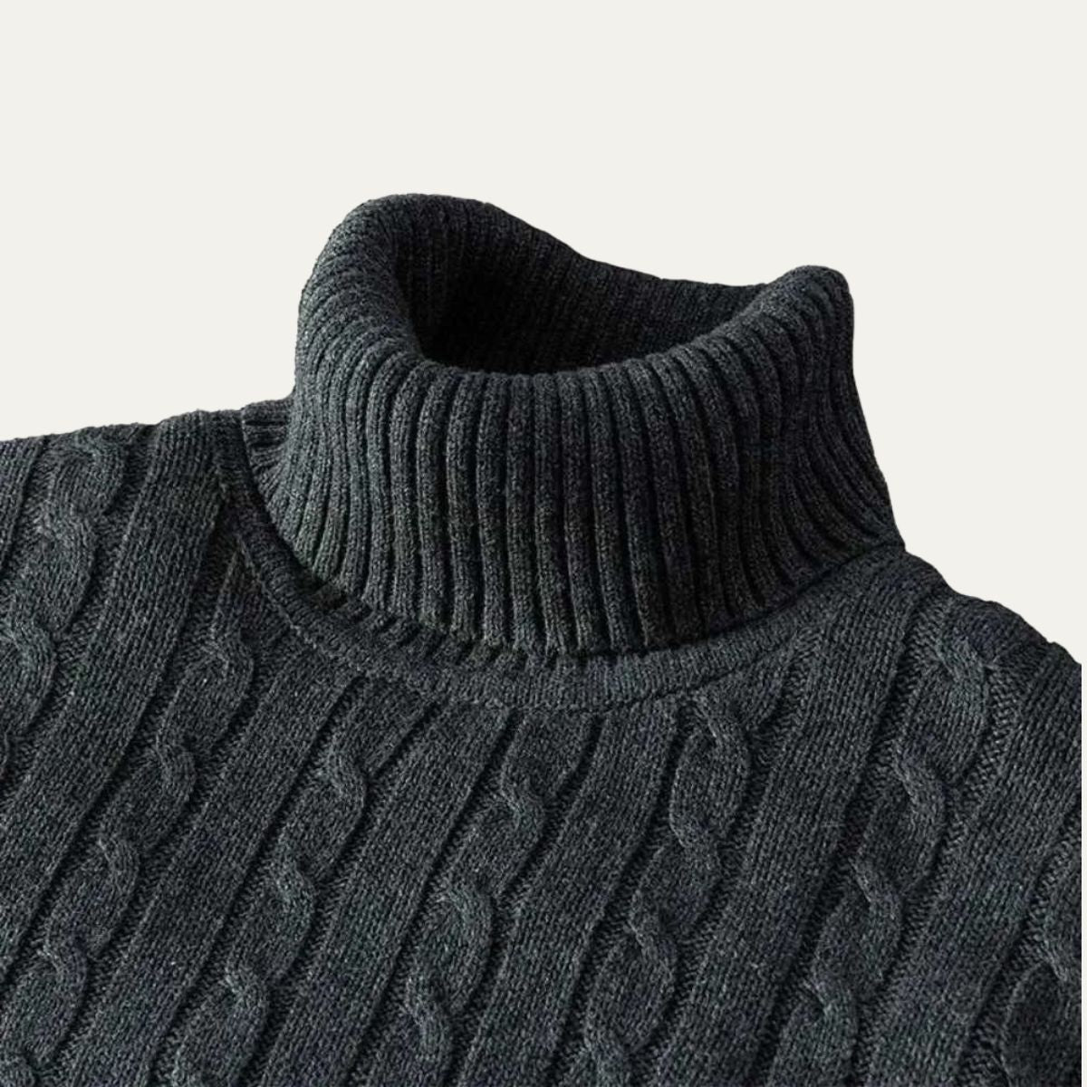 VogeLuxe | Pull à col roulé côtelé doux et élastique pour homme 6