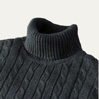 VogeLuxe | Pull à col roulé côtelé doux et élastique pour homme 6