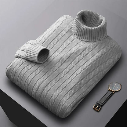 VogeLuxe | Pull à col roulé côtelé doux et élastique pour homme 7