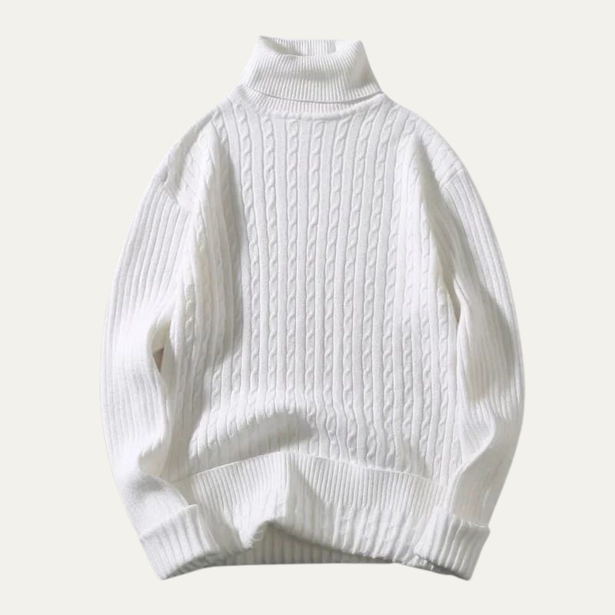 VogeLuxe | Pull à col roulé côtelé doux et élastique pour homme 9