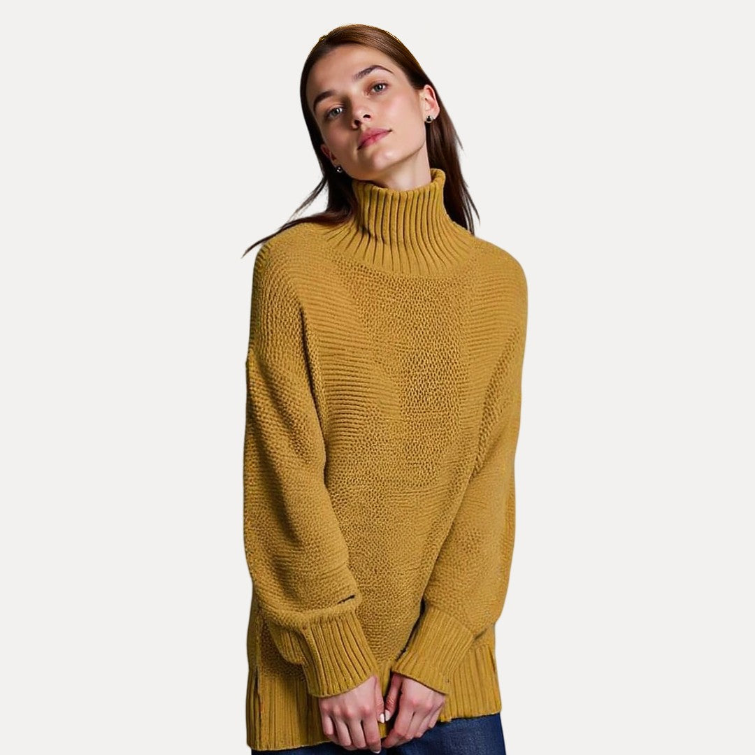 VogeLuxe | Pull à col roulé côtelé pour femme 4