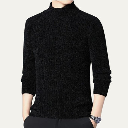 Pull Côtelé à Col Roulé Homme Hiver Chaud