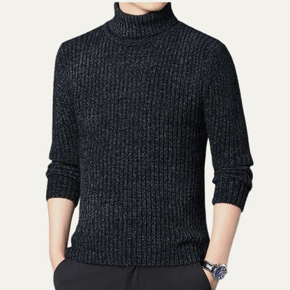 Pull Côtelé à Col Roulé Homme Hiver Chaud