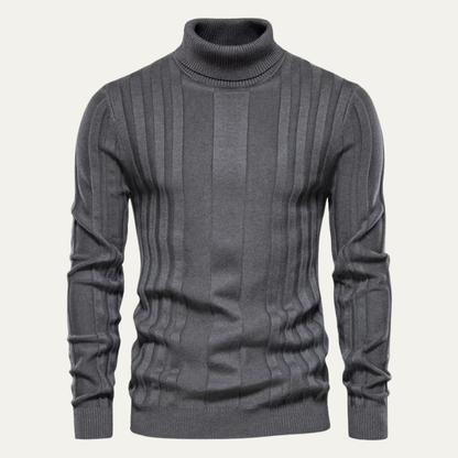 Pull Côtelé Homme Col Roulé Chaud et Confortable - PanierRoyale