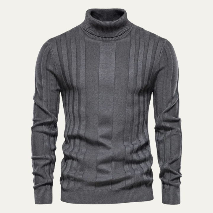 Pull Côtelé Col Roulé Chaud et Confortable